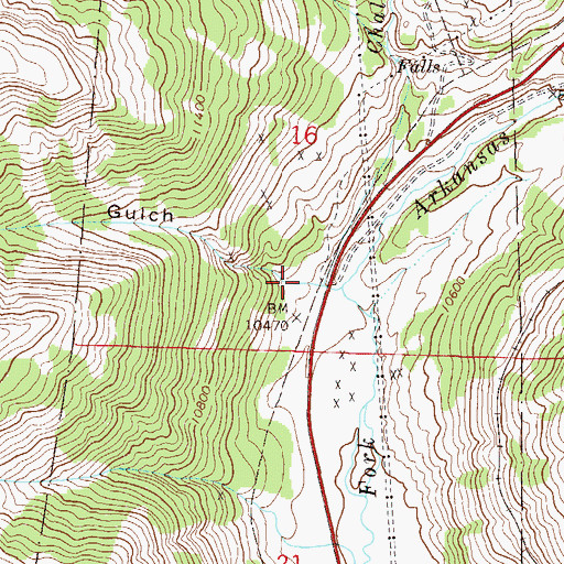 Topographic Map of Delmonica Gulch, CO