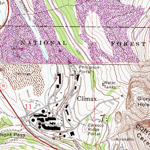 Topographic Map of Phillipson Portal, CO