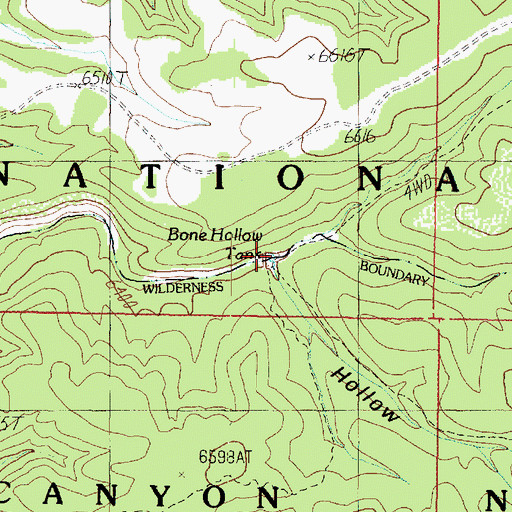 Topographic Map of Bone Hollow Tank, AZ