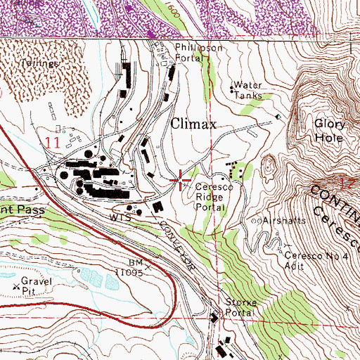Topographic Map of Ceresco Ridge Portal, CO