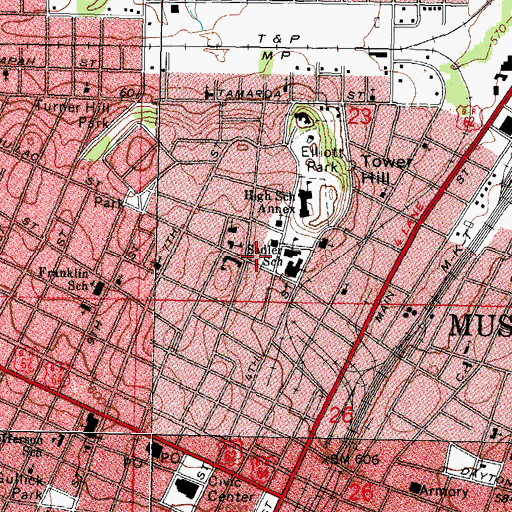 Topographic Map of Greater Shiloh Baptist Church, OK