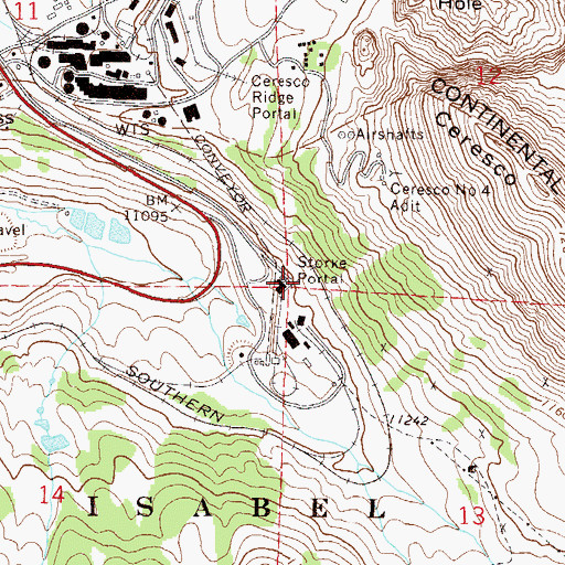 Topographic Map of Storke Portal, CO