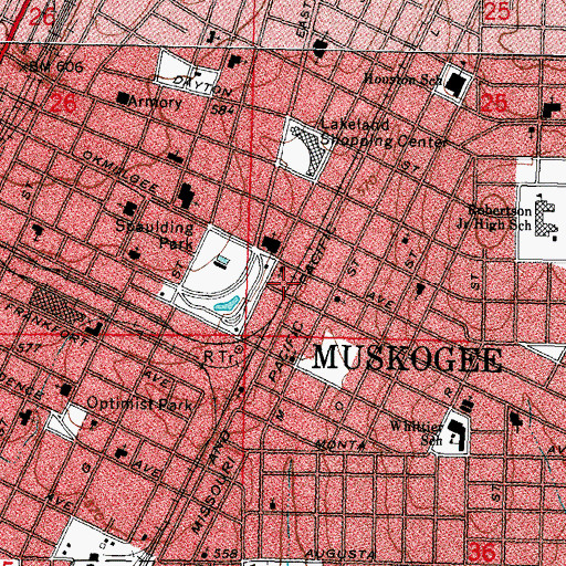 Topographic Map of Lighthouse Assembly of God Church, OK