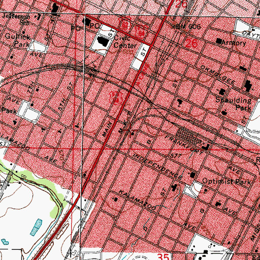 Topographic Map of Rose of Sharon Church, OK