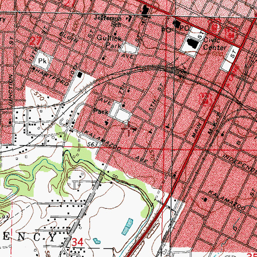 Topographic Map of Rayfield Baptist Church, OK
