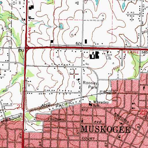 Topographic Map of Old Agency Baptist Church, OK