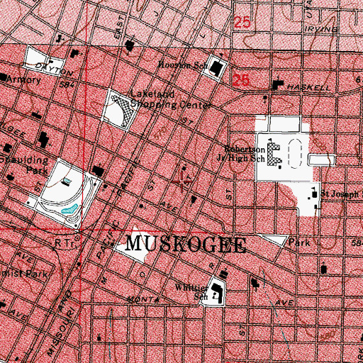 Topographic Map of Seventh Day Adventist Church, OK