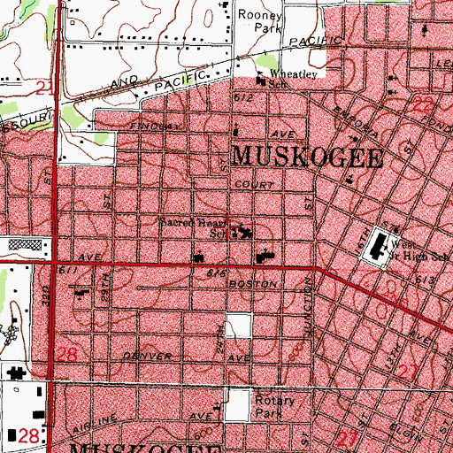 Topographic Map of Saint Joseph Church, OK