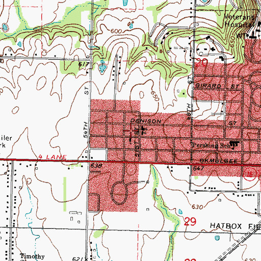 Topographic Map of Trinity Full Gospel Church, OK