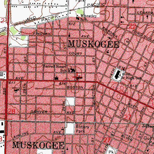Topographic Map of Saint Paul United Methodist Church, OK