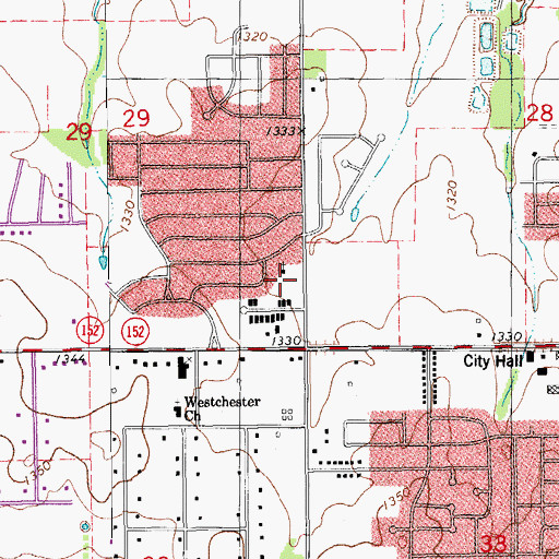 Topographic Map of Church of God, OK