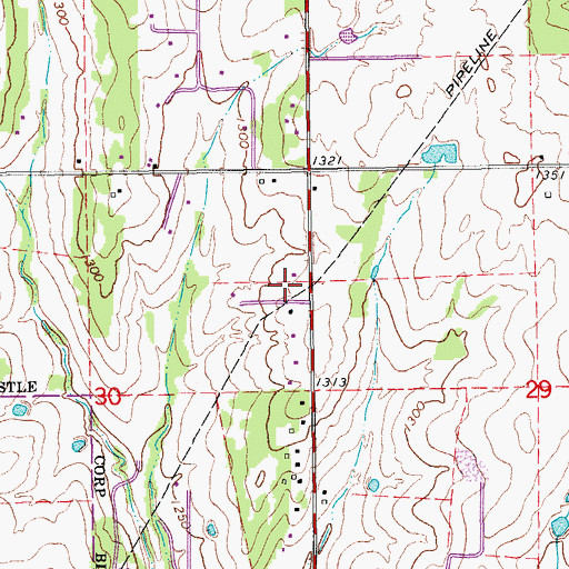 Topographic Map of Marantha Baptist Church, OK