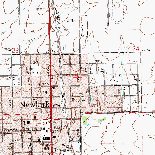 Topographic Map of Mount Olive Baptist Church, OK
