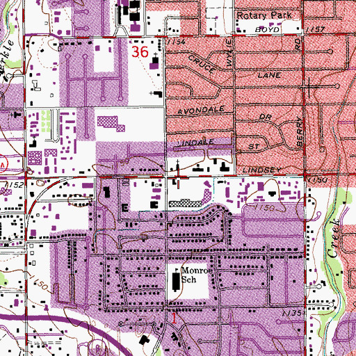 Topographic Map of Bethel Baptist Church-Norman, OK