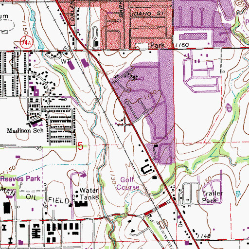 Topographic Map of Classen Boulevard Baptist Church, OK