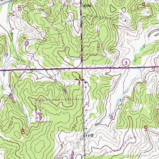 Topographic Map of Enterprise Baptist Church, OK
