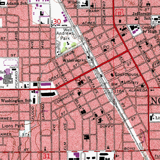 Topographic Map of First Baptist Church of Norman, OK