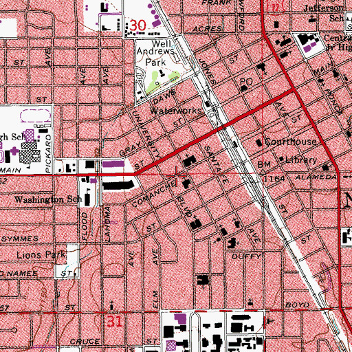 Topographic Map of First Christian Church, OK