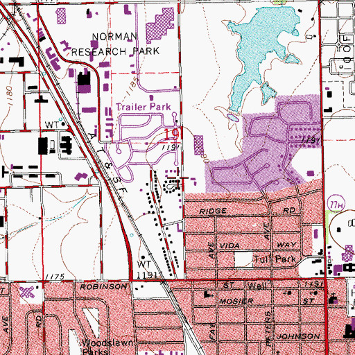 Topographic Map of First Hispanic Baptist Church, OK