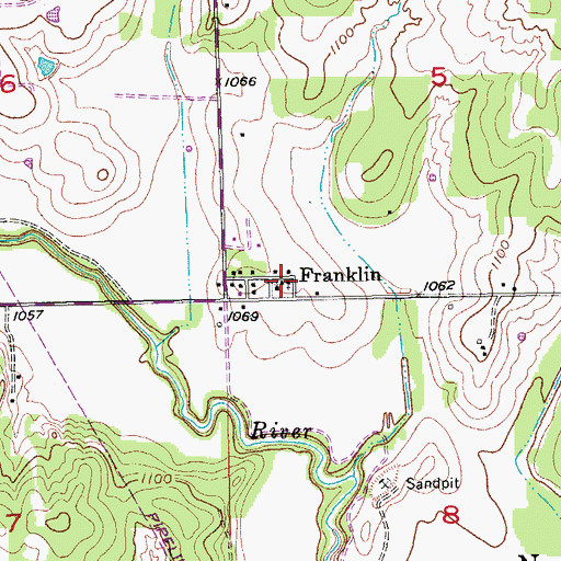 Topographic Map of Franklin United Methodist Church, OK