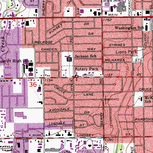 Topographic Map of Grace Church of the Nazarene, OK