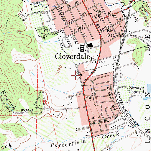 Topographic Map of First Baptist Church, CA