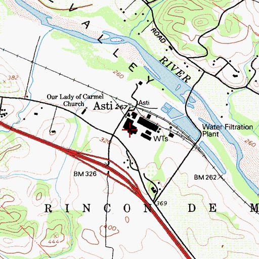 Topographic Map of Italian Swiss Colony Winery, CA