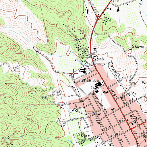 Topographic Map of Jefferson Elementary School, CA