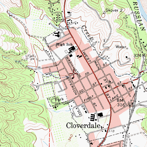 Topographic Map of Johanna Echols - Hansen Continuation High School, CA