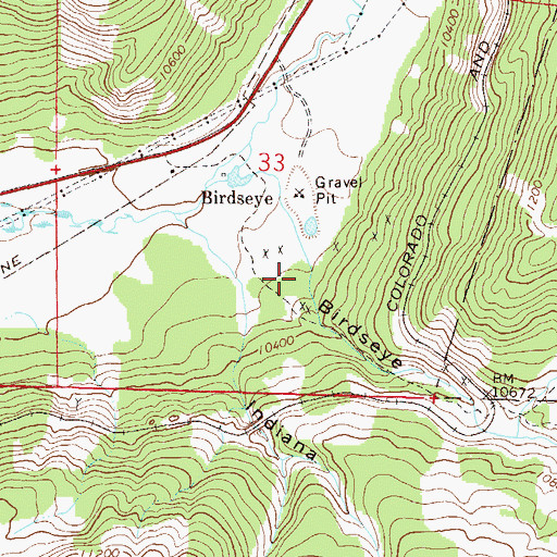 Topographic Map of Birdseye Gulch, CO