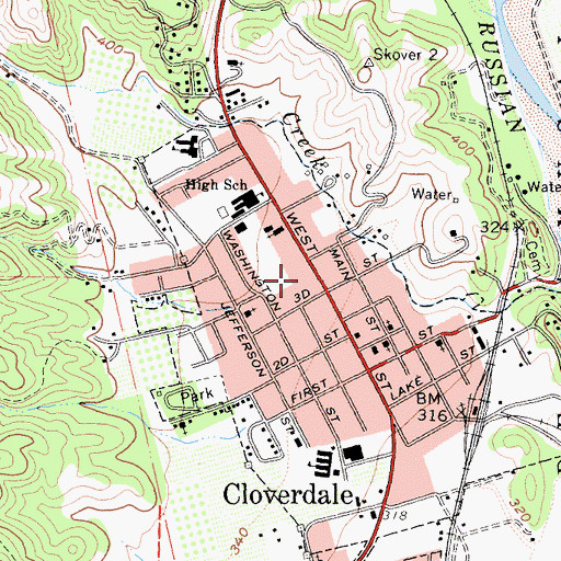 Topographic Map of The Settlers Tree, CA