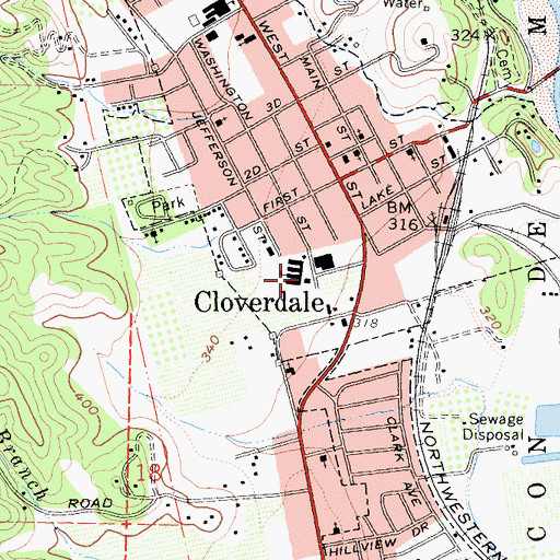 Topographic Map of Washington Elementary School, CA