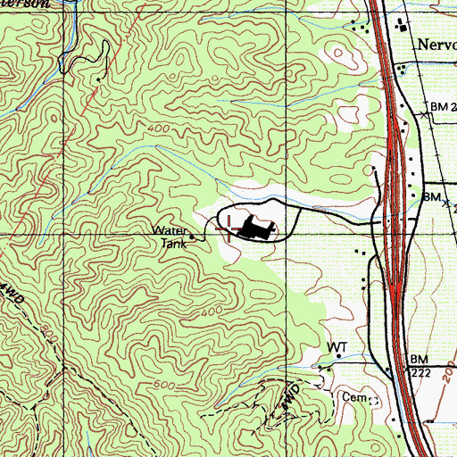 Topographic Map of Chateau Souverain Winery, CA