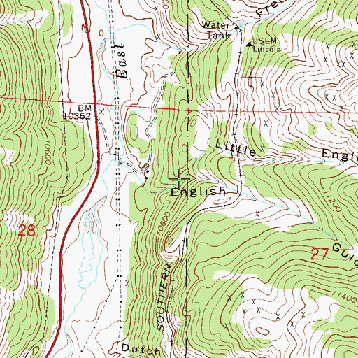Topographic Map of Little English Gulch, CO