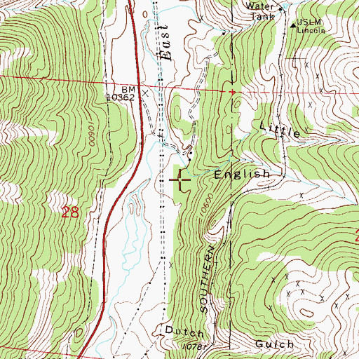 Topographic Map of English Gulch, CO