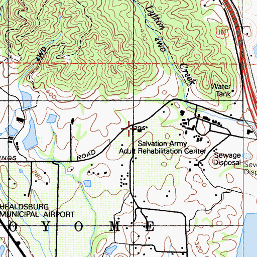 Topographic Map of Lytton Springs Winery, CA