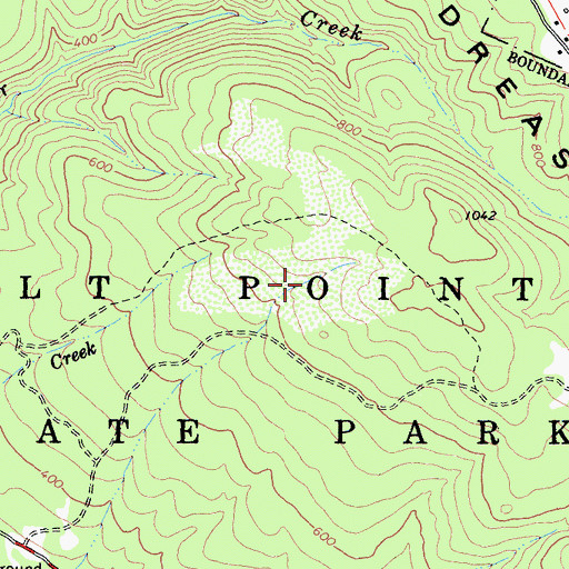 Topographic Map of Pygmy Forest, CA