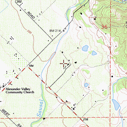 Topographic Map of Sausal Winery, CA