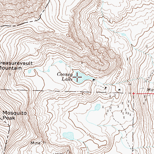 Topographic Map of Cooney Lake, CO