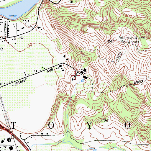 Topographic Map of Cambiaso Vineyards, CA