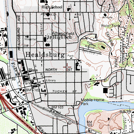 Topographic Map of Church of Christ, CA