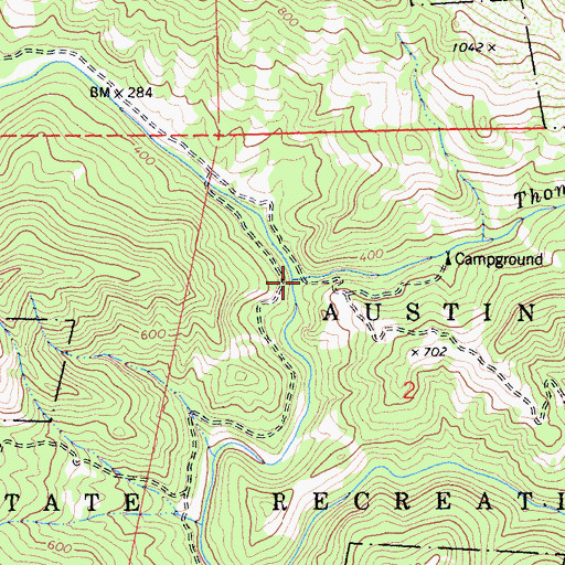 Topographic Map of East Austin Creek Trail, CA