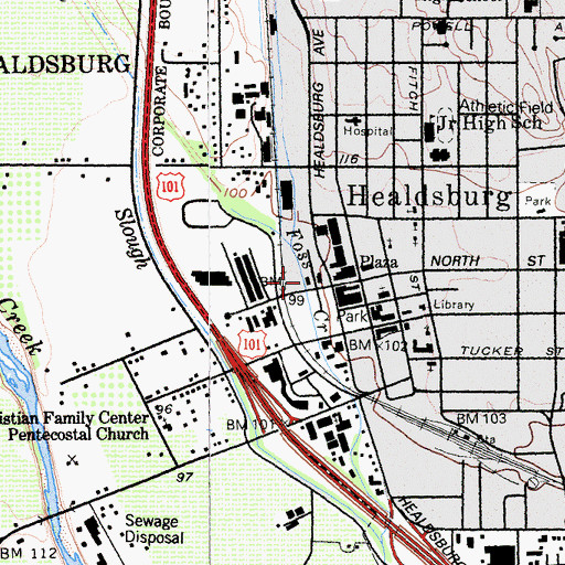 Topographic Map of Full Gospel Assembly Church, CA