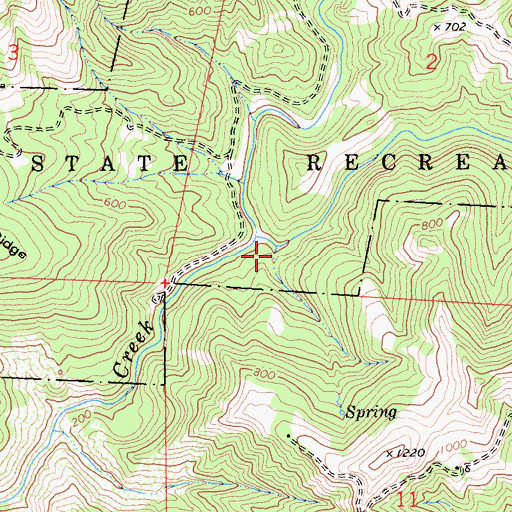 Topographic Map of Gilliam Creek Trail Camp, CA