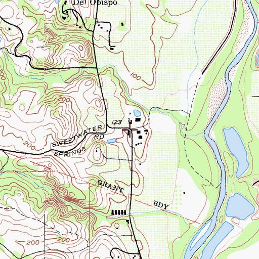 Topographic Map of Hop Kiln Winery, CA
