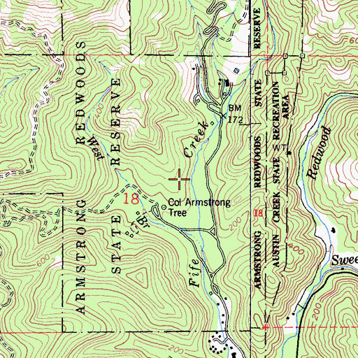 Topographic Map of Icicle Tree, CA