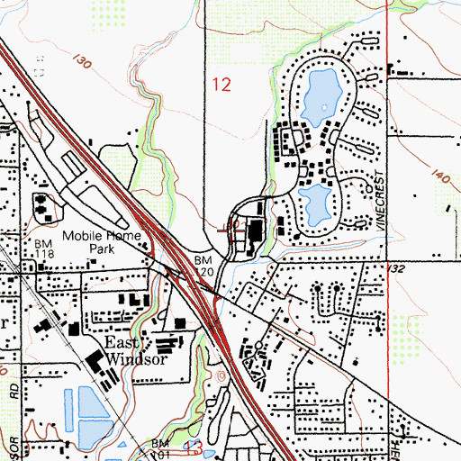 Topographic Map of Lakewood Shopping Center, CA