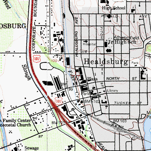 Topographic Map of Mitchell Shopping Center, CA
