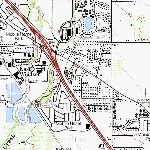 Topographic Map of Redwood Country Chapel, CA