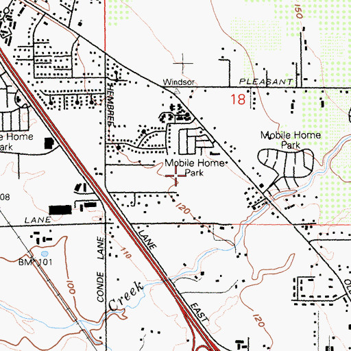 Topographic Map of Robbins Park, CA